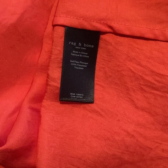 Rag & Bone| Red Zoe Asymmetric Shift Dress| Sz S|P - Picture 9 of 9